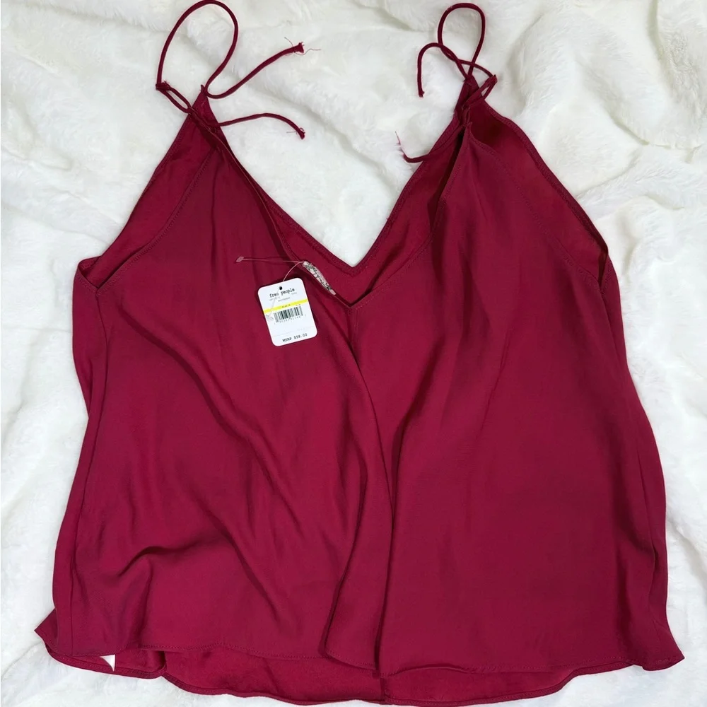 Free People Deep Red Camisole Top